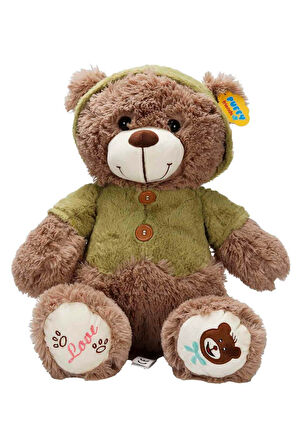 T-Shirtlü Sevimli Peluş Ayı - 43 cm Boyutunda