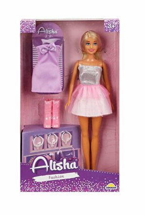 Alisha Gece Elbiseli Bebek Oyun Seti – Moda Tutkunları İçin Parıltılı Bir Dünya!
