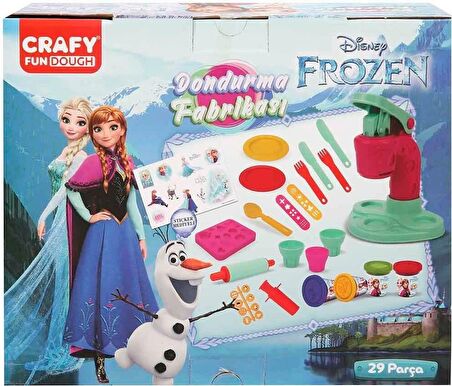 Crafy Frozen Dondurma Fabrikası Oyun Hamuru Seti 200 Gr. 29 Parça