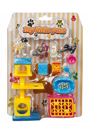 4 Hayvan Figürlü My Little Pet’s Set + Mama ve Aksesuarlar