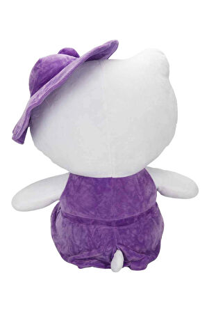 Mor Rengin En Sevimli Temsilcisi: Lisanslı Hello Kitty Şapkalı Peluş 50cm.