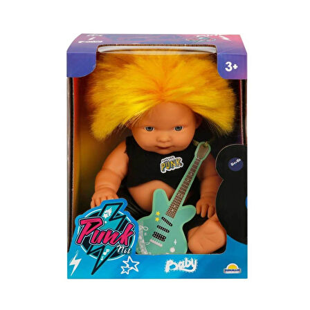 Punkçı Bebek Figürü 25 cm - Sarı Saçlı