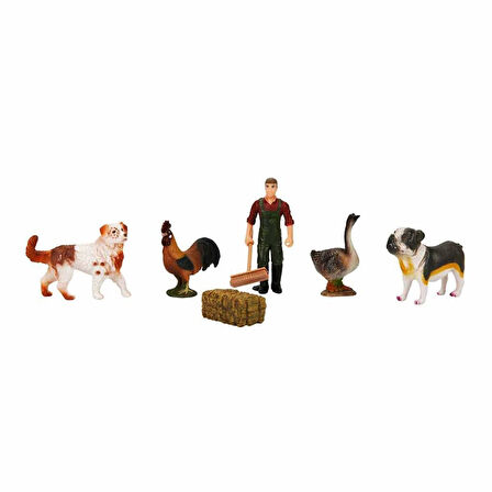 Çiftlik Hayvanları Seti Köpek Horoz ve Kazlı