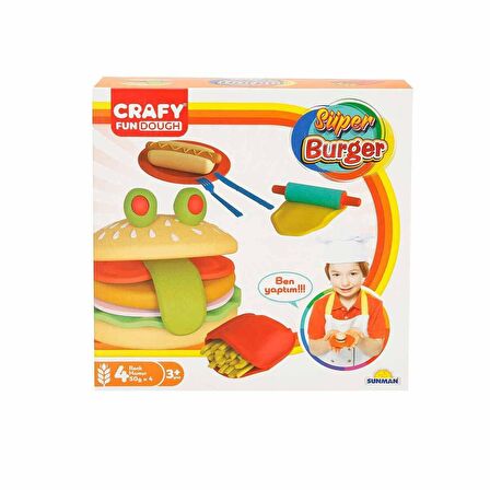 Sun-sabc-Crafy Oyun Hamur Set Süper Burger Fast Food