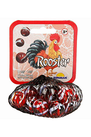 Horoz Kırmızı Misket Oyunu – Cam Bilye Seti Büyük Boy Misketli 16 Parça