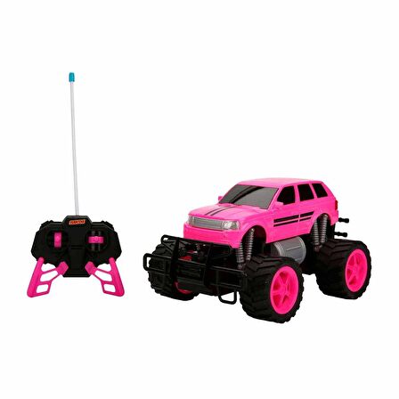 1:18 Uzaktan Kumandalı Neon Jumbo Weels USB Şarjlı Araba 26 cm. - Sarı Jeep