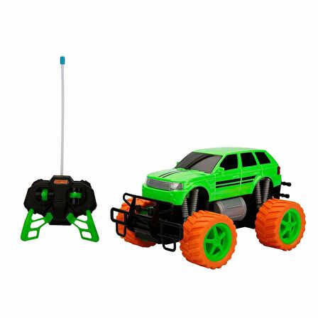 1:18 Uzaktan Kumandalı Neon Jumbo Weels USB Şarjlı Araba 26 cm. - Sarı Jeep