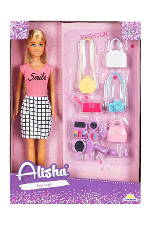 Alisha Fashion Aksesuarlı Bebek Seti ile Şıklık Oyuna Dönüşüyor!