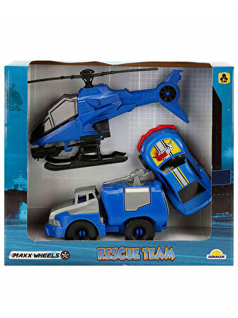 Sunman Maxx Wheels Kurtarma Araçları Oyun Seti Saks Mavisi