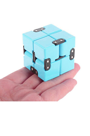 Sonsuzluk Küpü Çocuklar ve Yetişkinler için Stres Giderici Parmak Oyunu Infinity Cube Fidget Oyuncak , Anksiyete Giderme Mavi