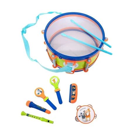 4254 SUN-RST-ECH-MÜZİK SET DAVUL 2MARAKAS TEF FLÜT MİKROFON 2BAGET MIZIKA