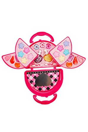 3 Katlı Pembe Çantalı Makyaj Seti - Makyajını Her Yere Yanında Taşı!