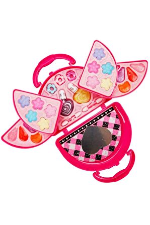 3 Katlı Pembe Çantalı Makyaj Seti - Makyajını Her Yere Yanında Taşı!