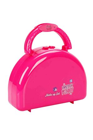 3 Katlı Pembe Çantalı Makyaj Seti - Makyajını Her Yere Yanında Taşı!