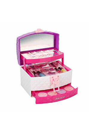 Pretty Pinky 3 Katlı Taşıma Çantalı Kız Çocuk Oyuncak Makyaj Güzellik Seti