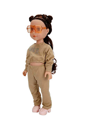 Spor Kıyafetli Moda Bebeği 40 cm – Eklemli Şık Kız Bebek