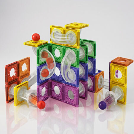 Magnet Blocks 84 Parça Manyetik Renkli Yapı Blokları Oyunu - Kaliteli ABS Plastik Güçlü Mıknatıs