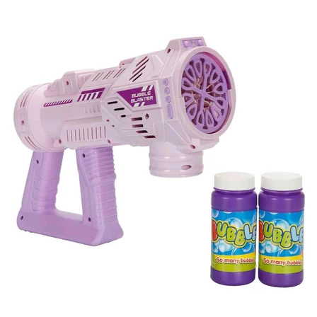 Işıklı Köpük Tabancası 30 cm - 2 Adet Solüsyonlu Pilli Baloncuk Makinesi+ 500ml Solüsyon Hediyeli