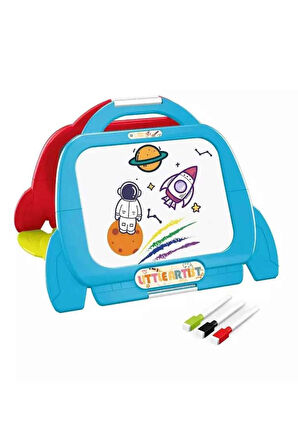 3in1 İlk Çizim Tahtam – Kara, Beyaz ve Şeffaf Tahta Seti, Kalemli & Tebeşirli Çocuk Çizim Oyuncağı