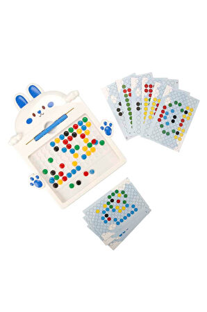 Sevimli Tavşan Manyetik Çizim Tahtası – 50 Boncuklu Manyetik Kalemli Çocuk Eğitim Oyuncağı