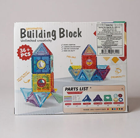 Sunman Geometric Building Block Manyetik İnşaat Seti 36 Parça