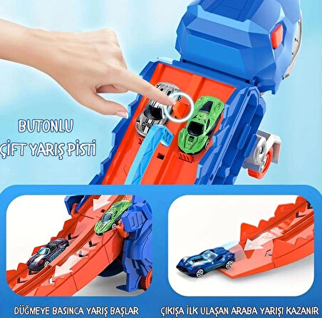 Sunman 3in1 Maxx Wheels Dönüşebilen Dinozor Yarış Kamyonu Oyun Seti