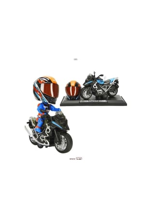 Motorcycle MY66-M1218K Motosiklet BMW Off-Road Kasklı Figür Sesli Işıklı 1:14 3+