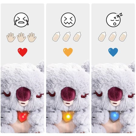 Care Pets İnteraktif Peluş Bebek Koala Oyuncak Seti | Işıklı, Sesli ve Ahşap Aksesuarlı Eğitici Oyun Seti