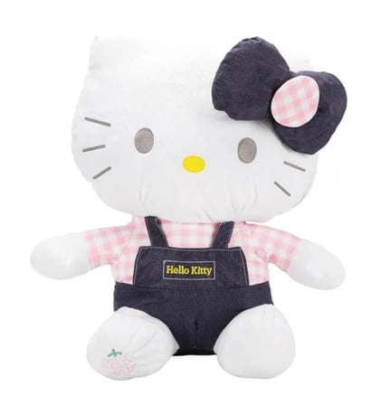 Peluş Hello Kitty Tulumlu Fiyonklu Büyük Boy Peluş 50 cm Pelüş