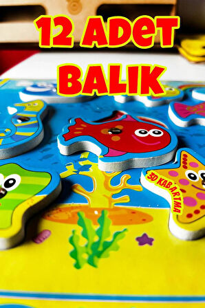 Kidsan Mıknatıslı Balık Tutma Puzzle  Oyunu