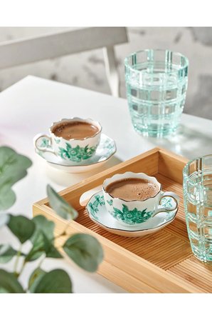 Primavera Yeşil Porselen Kahve Fincan Seti 100 Ml