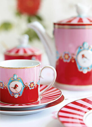 Pip Studio Porselen Kırmızı Kupa LOVEBİRDSKIRMIZIPEMBEMDLYNKÜÇÜKMUG