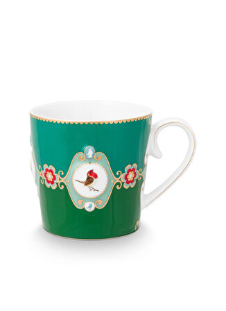 Pip Studio Porselen Yeşil Kupa LOVEBİRDSYEŞİLMADALYONMUG250ML