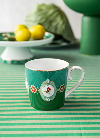Pip Studio Porselen Yeşil Kupa LOVEBİRDSYEŞİLMADALYONMUG250ML