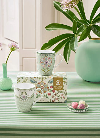 Pip Studio Porselen Yeşil Kupa LİLY&LOTUSİKİLİYEŞİLBÜYÜKMUGSETİ