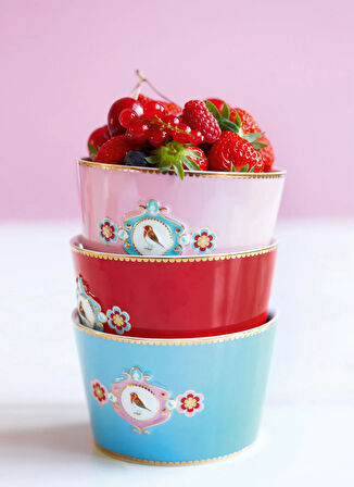 Pip Studio Porselen Kırmızı Kase LOVEBİRDSKIRMIZIMADALYONKASE15CM