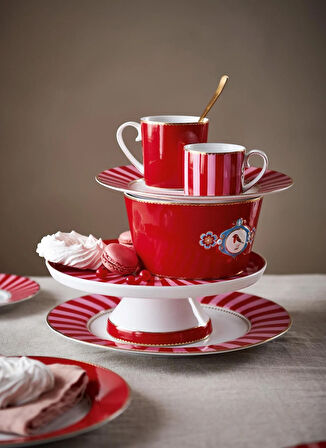 Pip Studio Porselen Kırmızı Servis Tabağı LOVEBİRDSKIRMIZPEMBESERVİSTABAĞİ