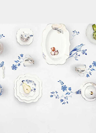 Pip Studio Çay Fincan Ve Tabak Royal Beyaz Altın Çiçek Desenli Çay