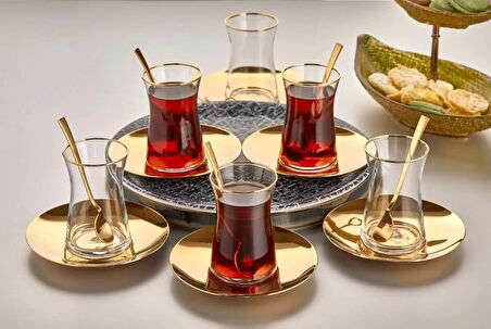 Özlife Ela Gold 12 Parça Çay Seti