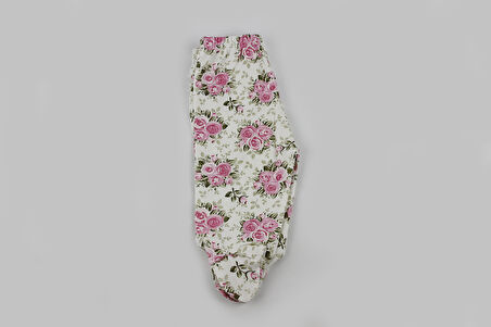 Güllü Çiçek Empirme Şapkalı Zıbın