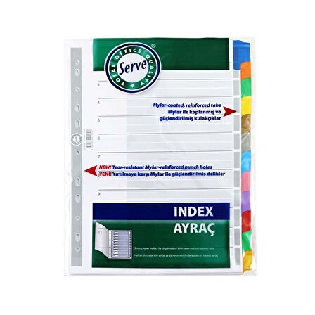 Serve Seperatör 12 Renkli Kağıt A4 SV-5525/K