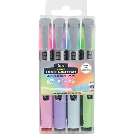 Serve Likit Fosforlu Kalem Krs Pastel Pet Blıster 4l