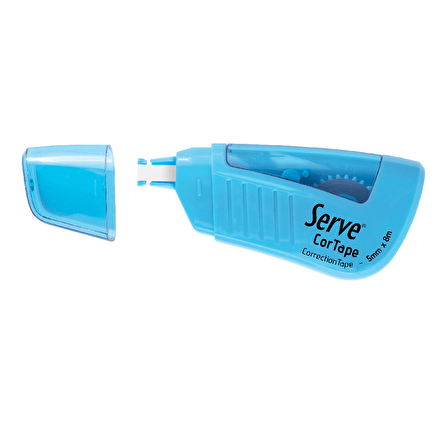 Serve Şerit Silici Fosforlu Mavi Tekli Blister
