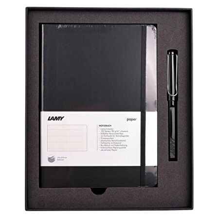 Lamy A5 Defter Safari Roller Kalem Set Siyah