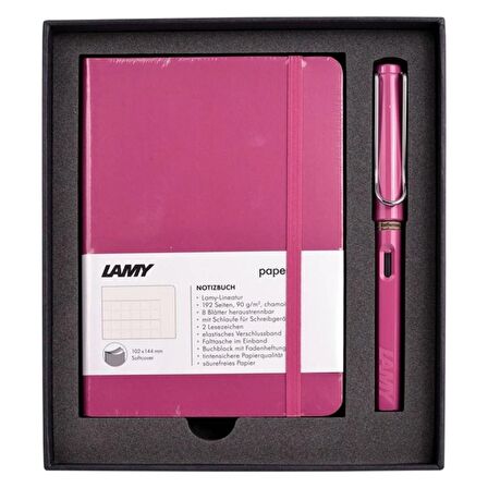 Lamy A6 Defter Safari Dolma Kalem Set Pembe