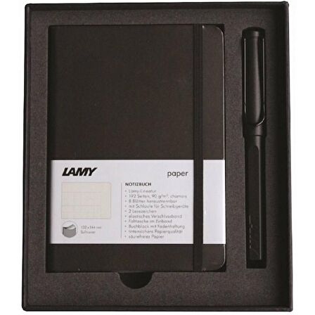 LAMY YUMUŞAK KAPAK A6 DEFTER VE ROLLER KALEM (MAT SİYAH) SETİ 