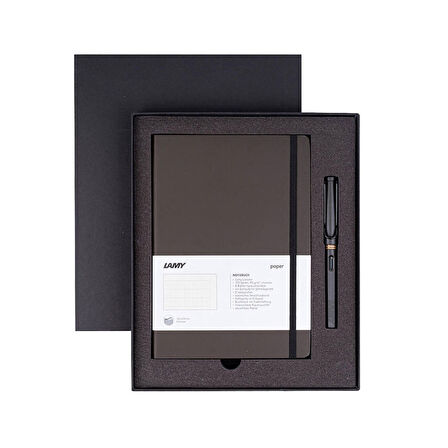 LAMY safari Dolma Kalem-Defter Seti Mat Siyah B3MS-17-M
