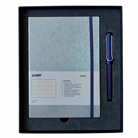 Lamy A5 Defter AL-star Roller Kalem Set Lacivert