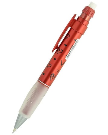Serve Deep Versatil Kalem 0.7 mm Metalik Lava Red Kalp Desenli SVDEEP07DMKRM