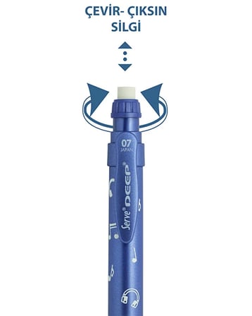 Serve Deep Versatil Kalem 0.7 mm Metalik Crystal Violet Müzik Desenli SVDEEP07DMVLT